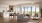 a living room with large windows